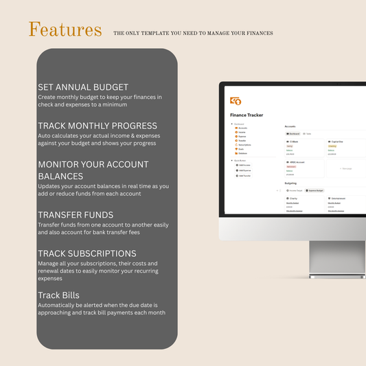 Notion Finance Tracker Template - Personal Money & Budget Management