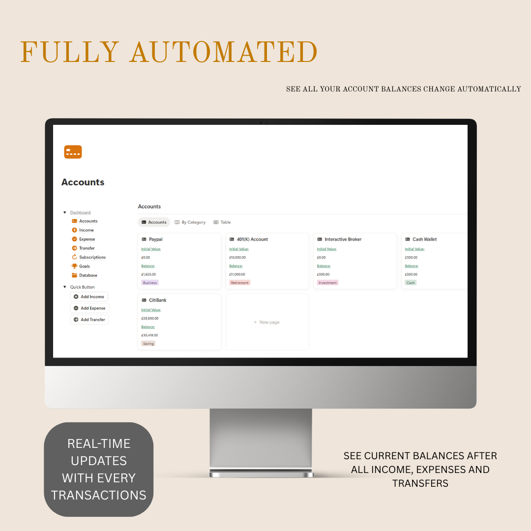 Notion Finance Tracker Template - Personal Money & Budget Management