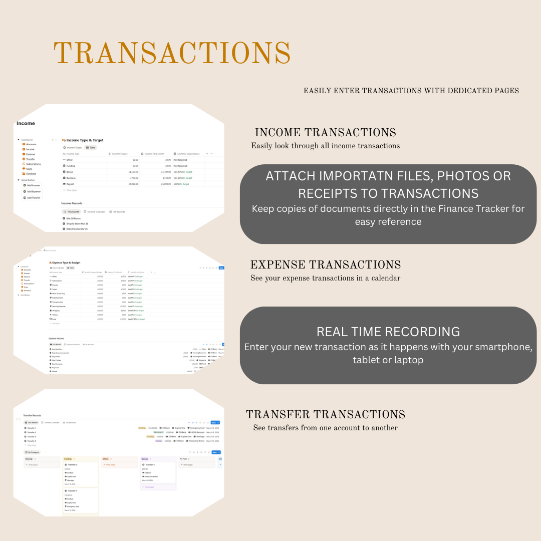 Notion Finance Tracker Template - Personal Money & Budget Management