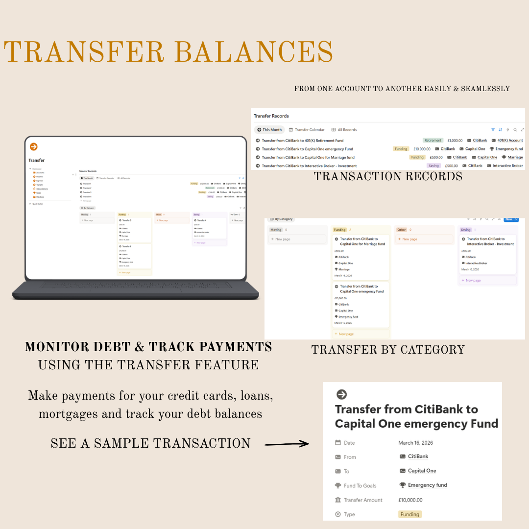 Notion Finance Tracker Template - Personal Money & Budget Management