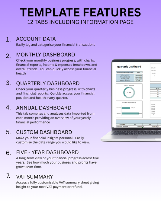 Ultimate Accounts Bookkeeping Dashboard | Small Business Finance Tracker Template